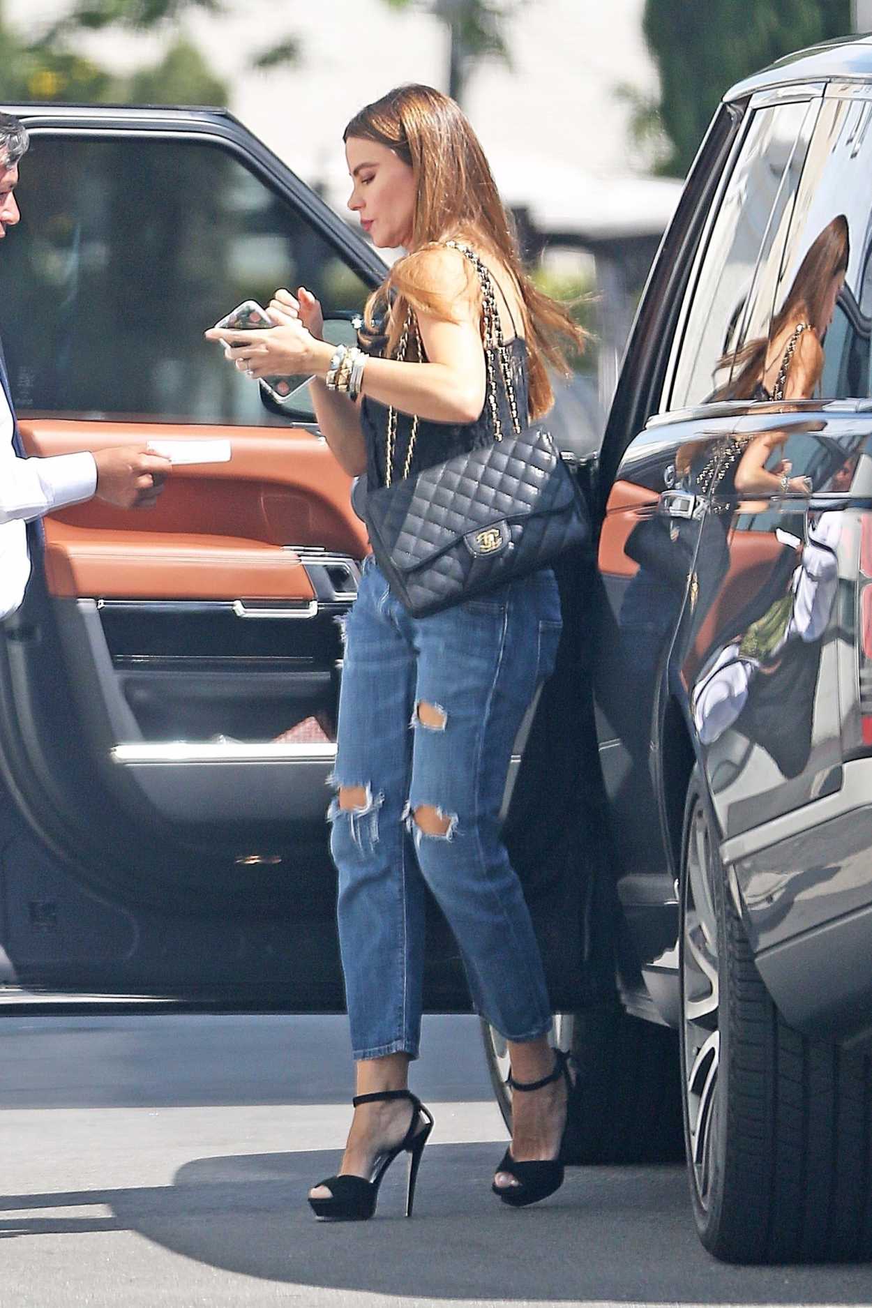 Sofia Vergara in a Blue Ripped Jeans Was Seen Out in Beverly Hills 05