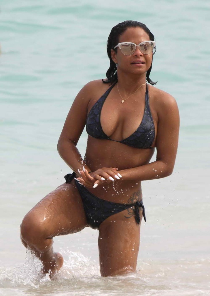 Christina Milian in Bikini at the Beach in Miami 01/03/2016-2