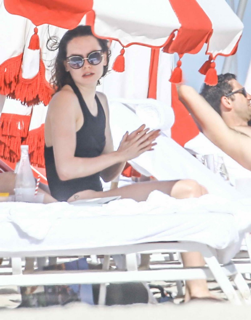 Daisy Ridley in Swimsuit at the Beach Miami 01/04/2016-5
