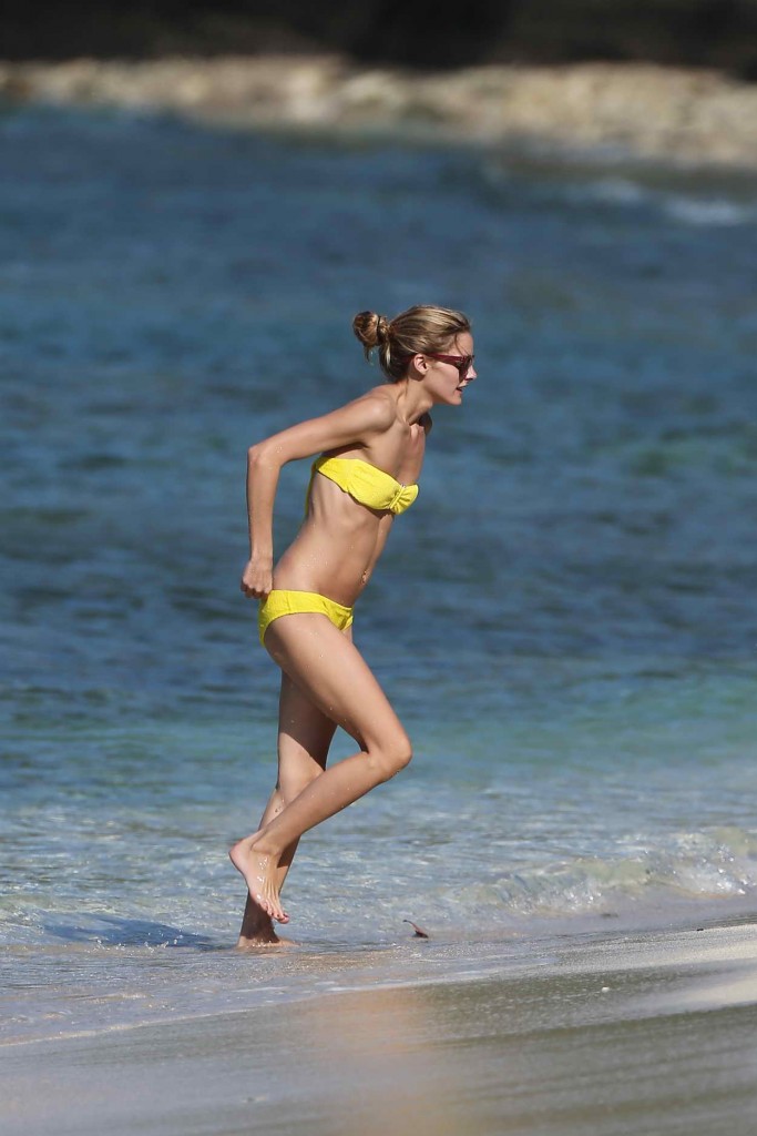 Olivia Palermo in a Yellow Bikini at the Beach in Saint Barths 01/04/2016-1