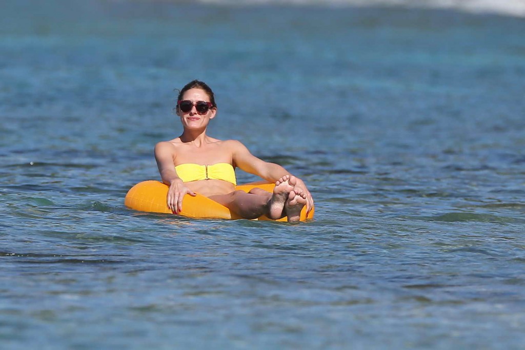 Olivia Palermo in a Yellow Bikini at the Beach in Saint Barths 01/04/2016-3