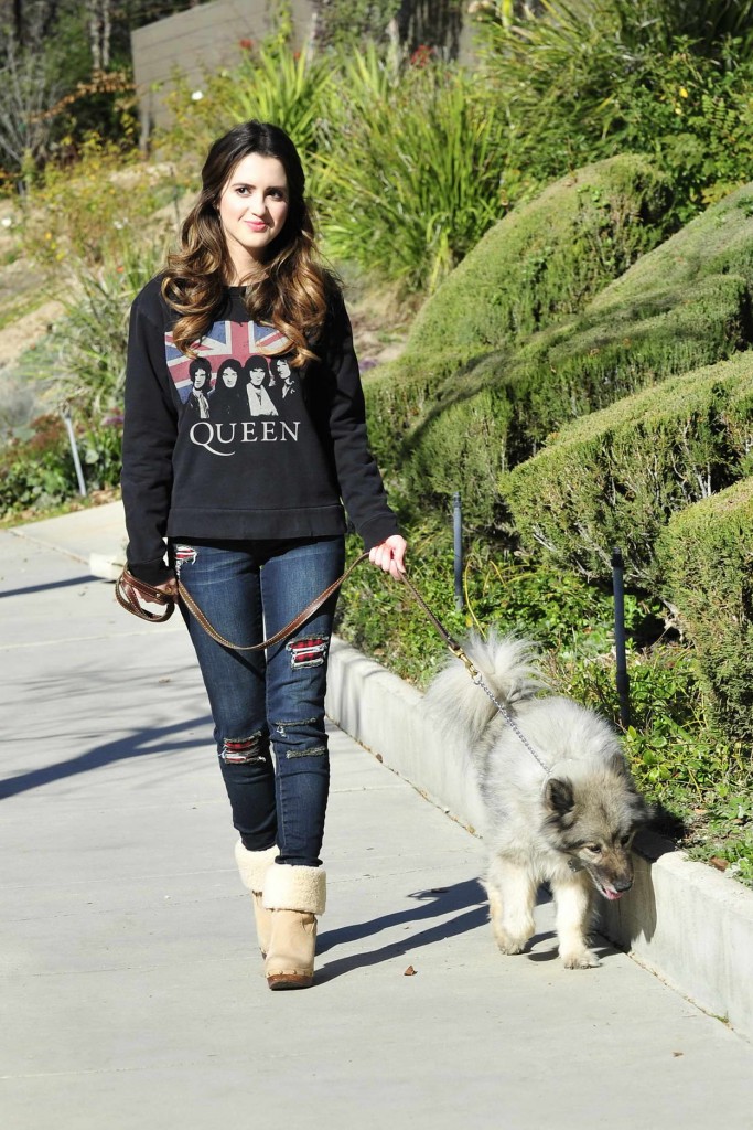 Laura Marano Walking Her Dog in Los Angeles 02/10/2016-2