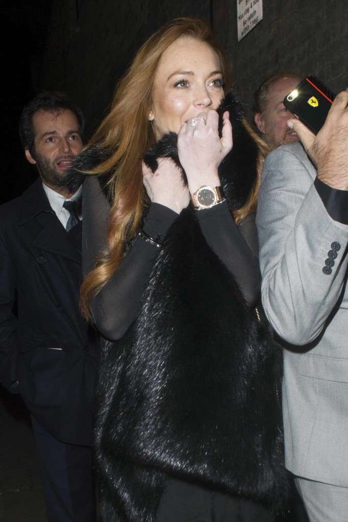 Lindsay Lohan at the Chiltern Firehouse London 02/13/2016-4