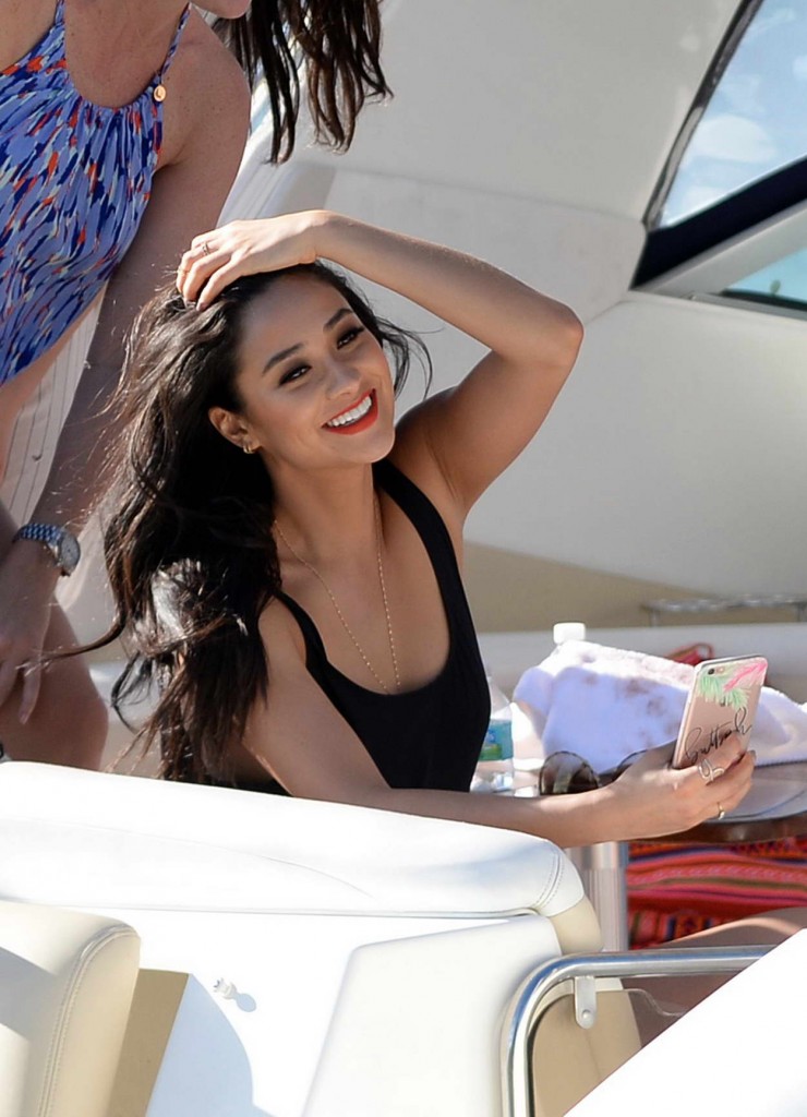 Shay Mitchell on a Yacht in Miami 02/21/2016-3