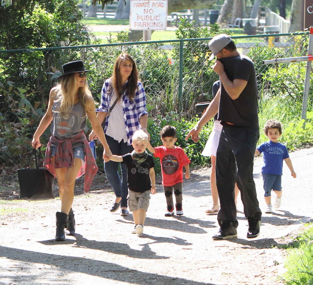 Fergie With Her Family at a Park in Brentwood 03/17/2016-4