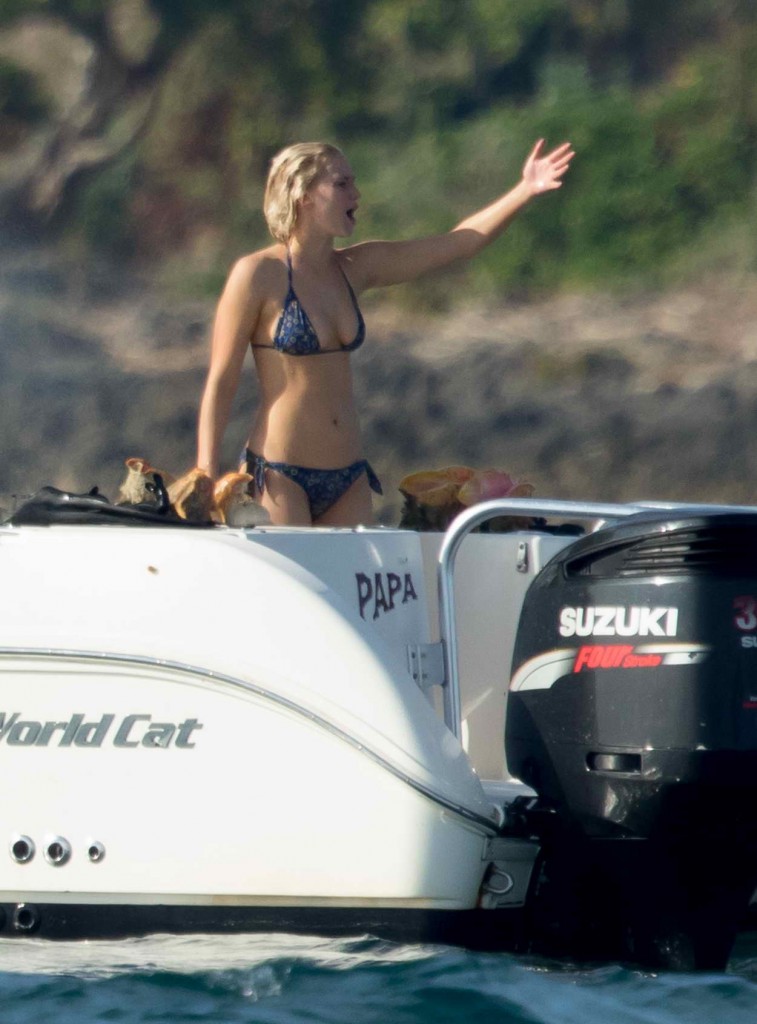 Jennifer Lawrence in Bikini on a Yacht in Bahamas 03/04/2016-3