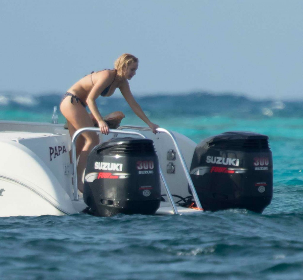Jennifer Lawrence in Bikini on a Yacht in Bahamas 03/04/2016-5