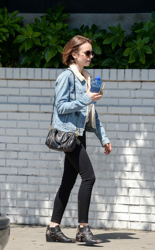 Lily Collins Arriving at Her Hotel in West Hollywood 03/27/2016-2