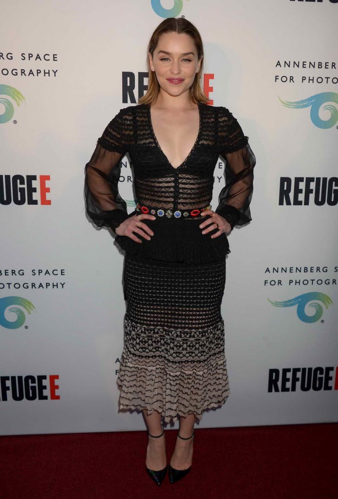 Emilia Clarke at the REFUGEE Exhibit Opening in Los Angeles 04/21/2016-1