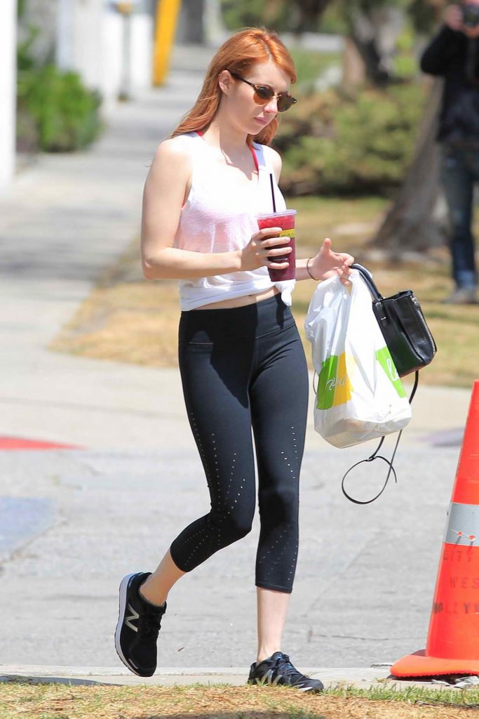 Emma Roberts Drinks Lemonade in West Hollywood 04/27/2016-6