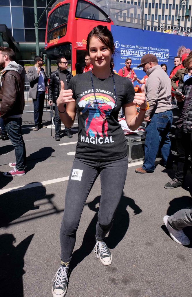 Shailene Woodley at a Bernie Sanders Rally at Foley Square in New York City 04/16/2016-1