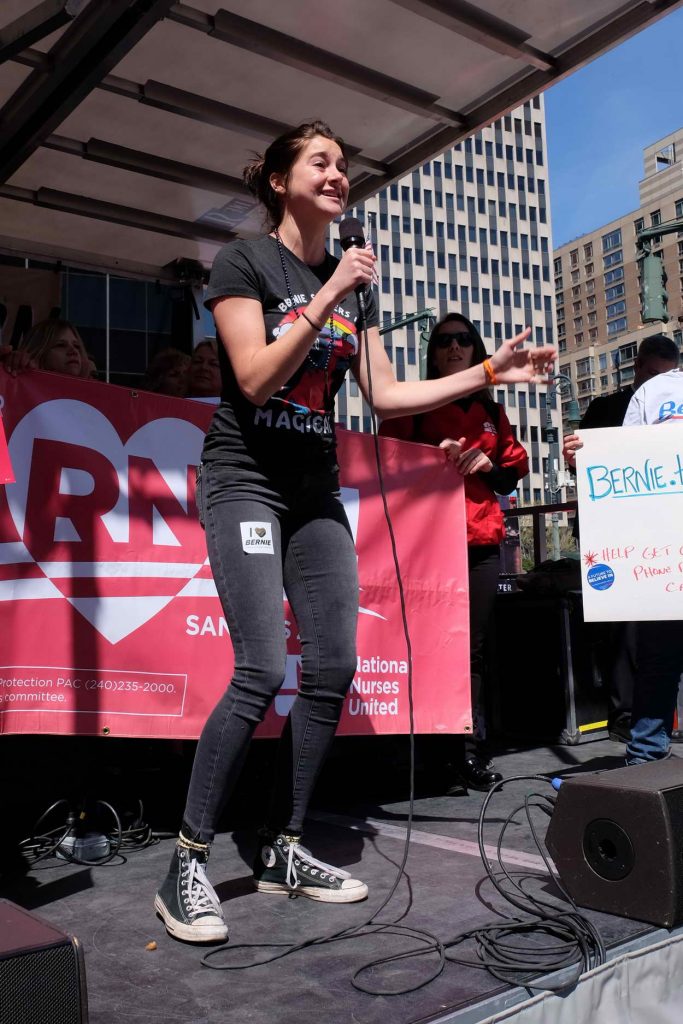Shailene Woodley at a Bernie Sanders Rally at Foley Square in New York City 04/16/2016-3