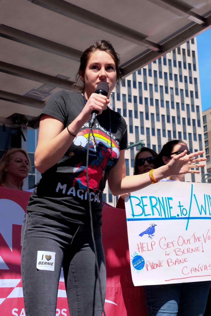 Shailene Woodley at a Bernie Sanders Rally at Foley Square in New York City 04/16/2016-5