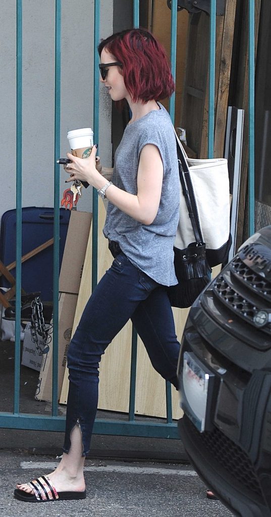 Lily Collins Leaves an Office Building in Beverly Hills 06/27/2016-3