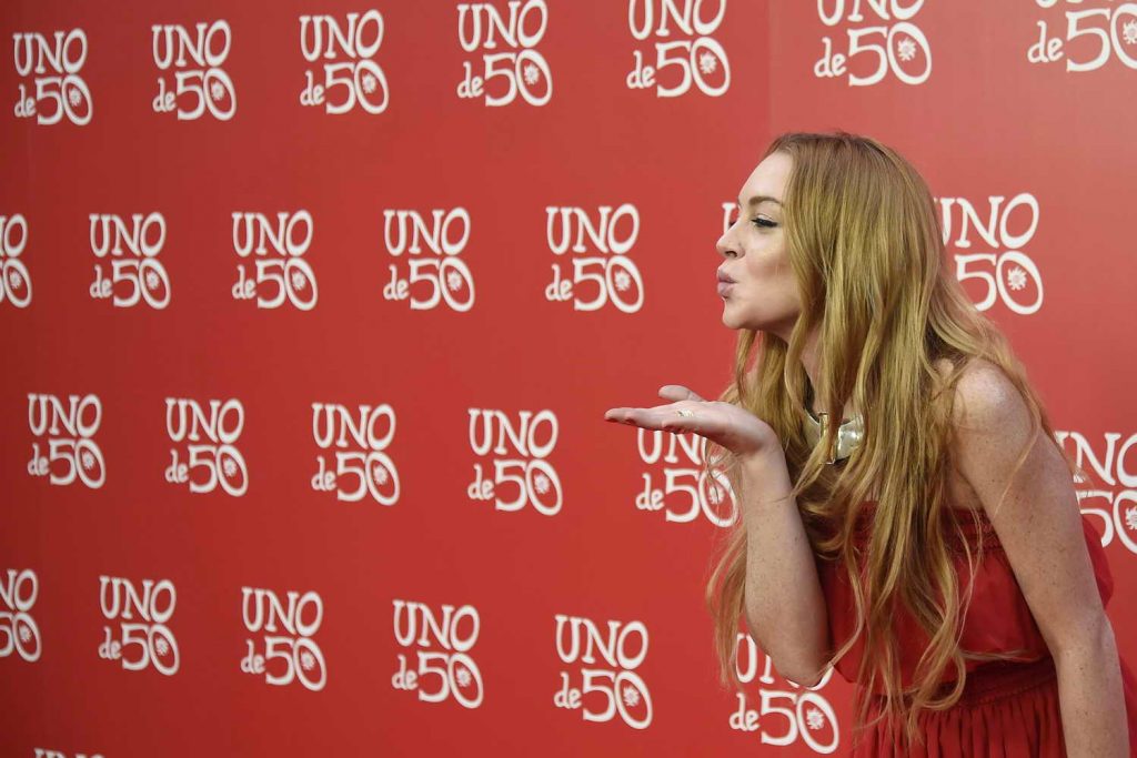 Lindsay Lohan During Uno de 50 Jewelry Brand Photocall in Madrid 06/09/2016-6