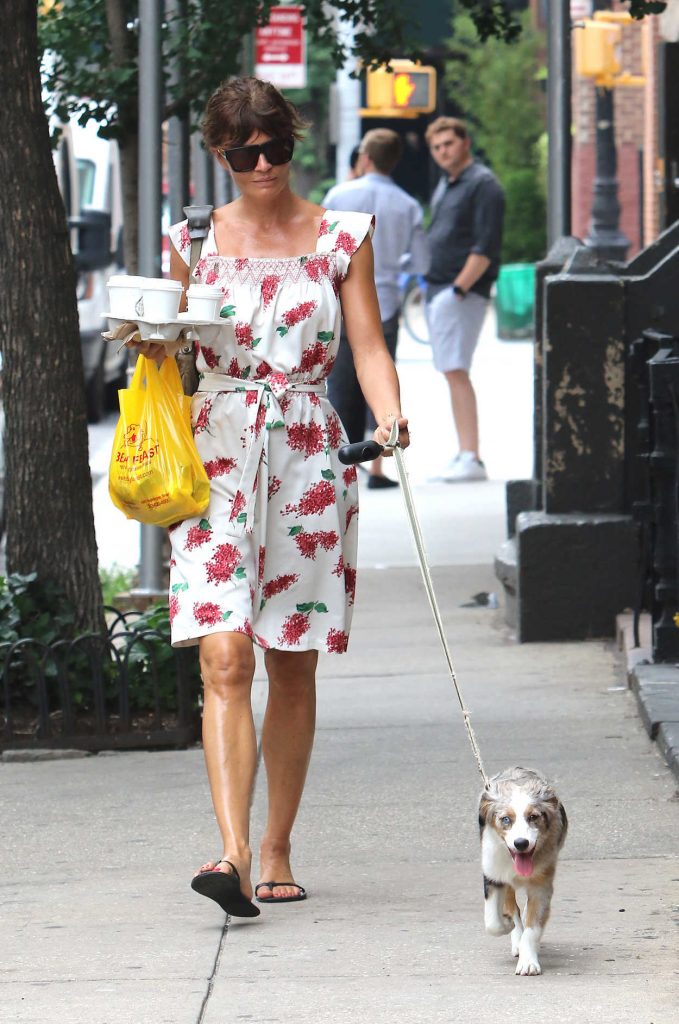 Helena Christensen Walks Her Dog in New York City 07/15/2016-1