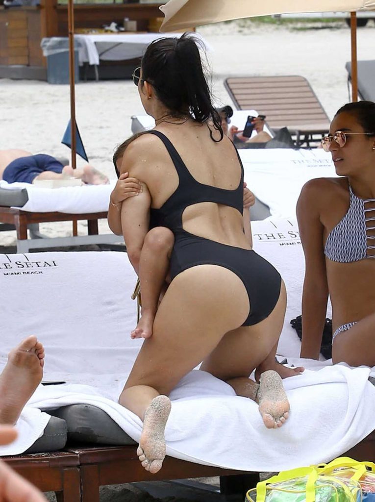 Kourtney Kardashian Wearing a Swimsuit at the Beach in Miami 07/02/2016-2