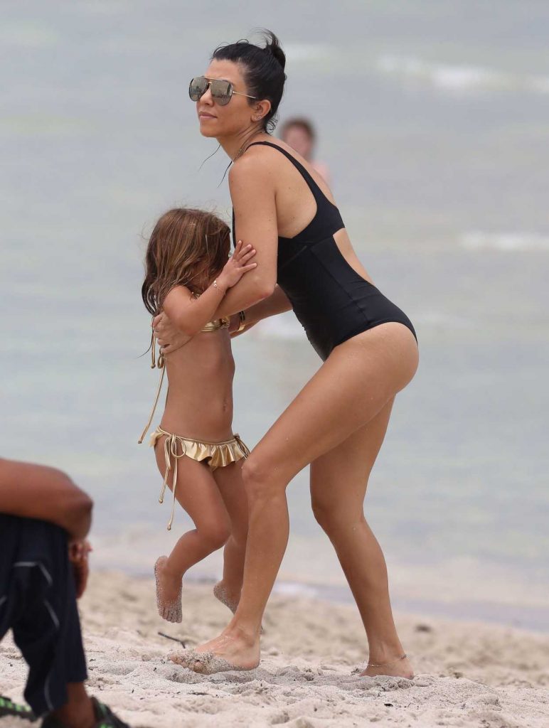 Kourtney Kardashian Wearing a Swimsuit at the Beach in Miami 07/02/2016-3