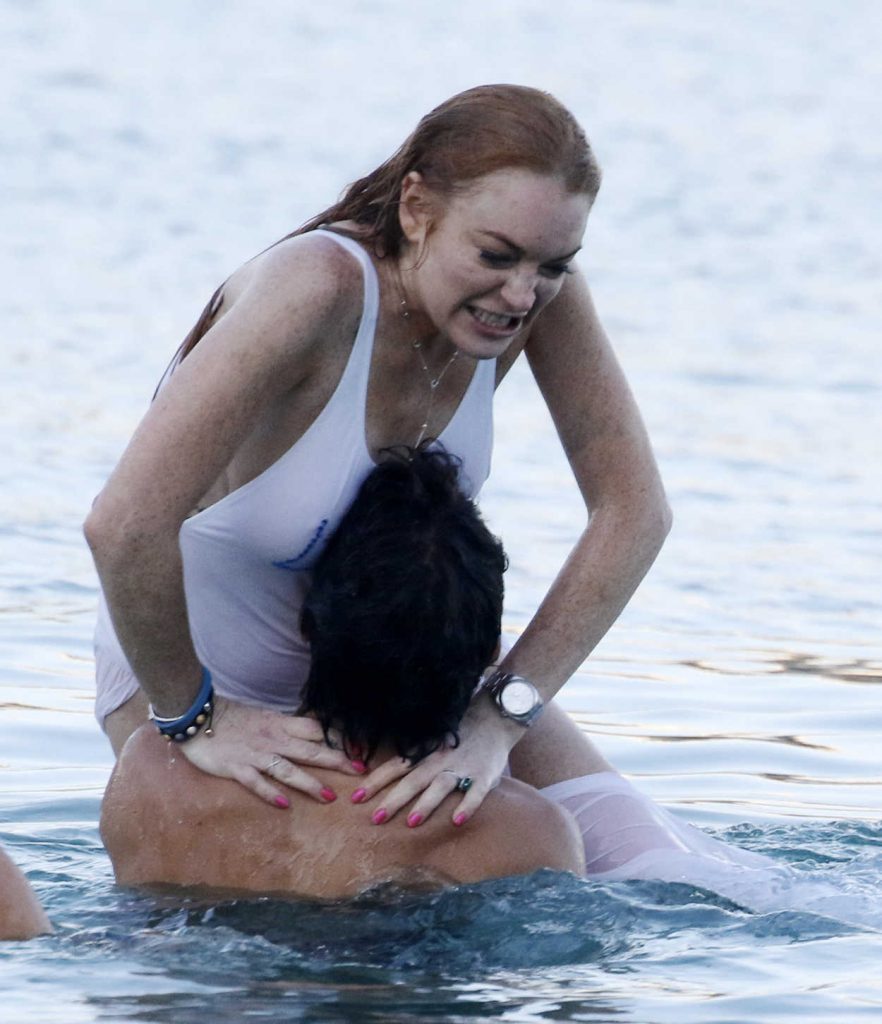 Lindsay Lohan at the Beach in Mykonos 07/04/2016-4