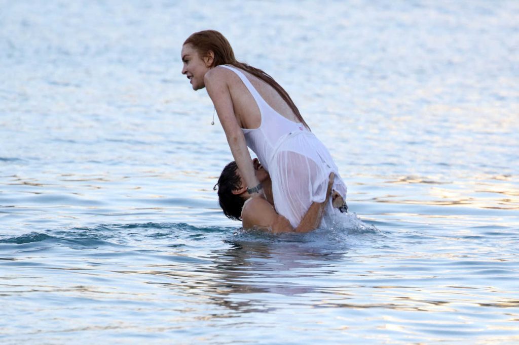 Lindsay Lohan at the Beach in Mykonos 07/04/2016-5