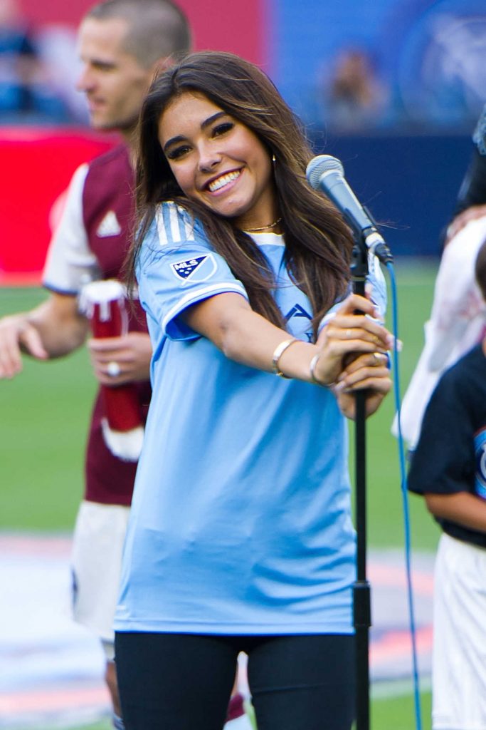 Madison Beer Sings the National Anthem at Yankee Stadium in the Bronx, New York 07/30/2016-3