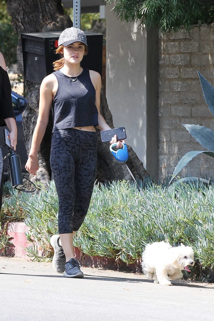 Lucy Hale Walks Her Dog in Los Angeles 08/20/2016-2