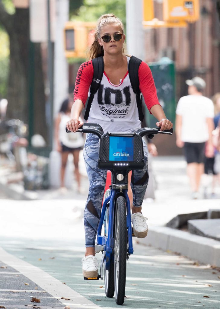 Nina Agdal Riding a Bicycle in New York City 08/21/2016-2