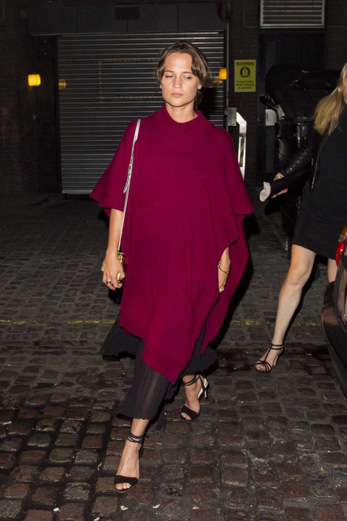 Alicia Vikander Arrives to the Chiltern Firehouse in London 09/24/2016-1