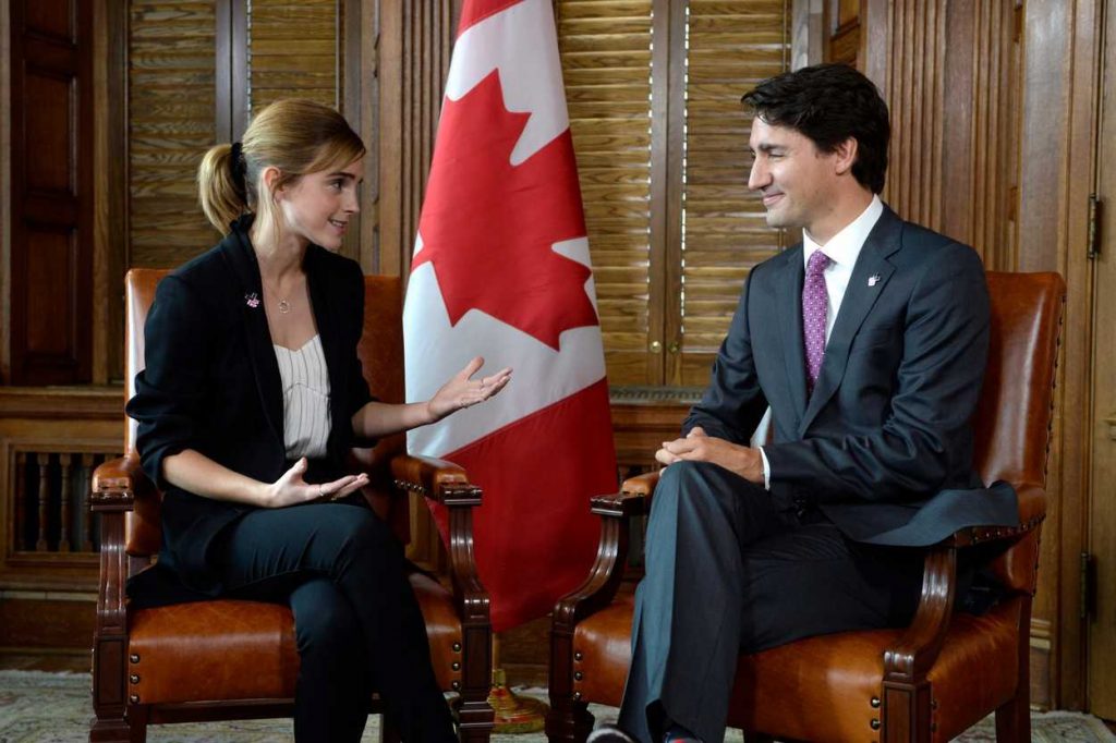 Emma Watson at the Meeting With Prime Minister of Canada Justin Trudeau for Her He For She Campaign in Ottawa 09/28/2016-2