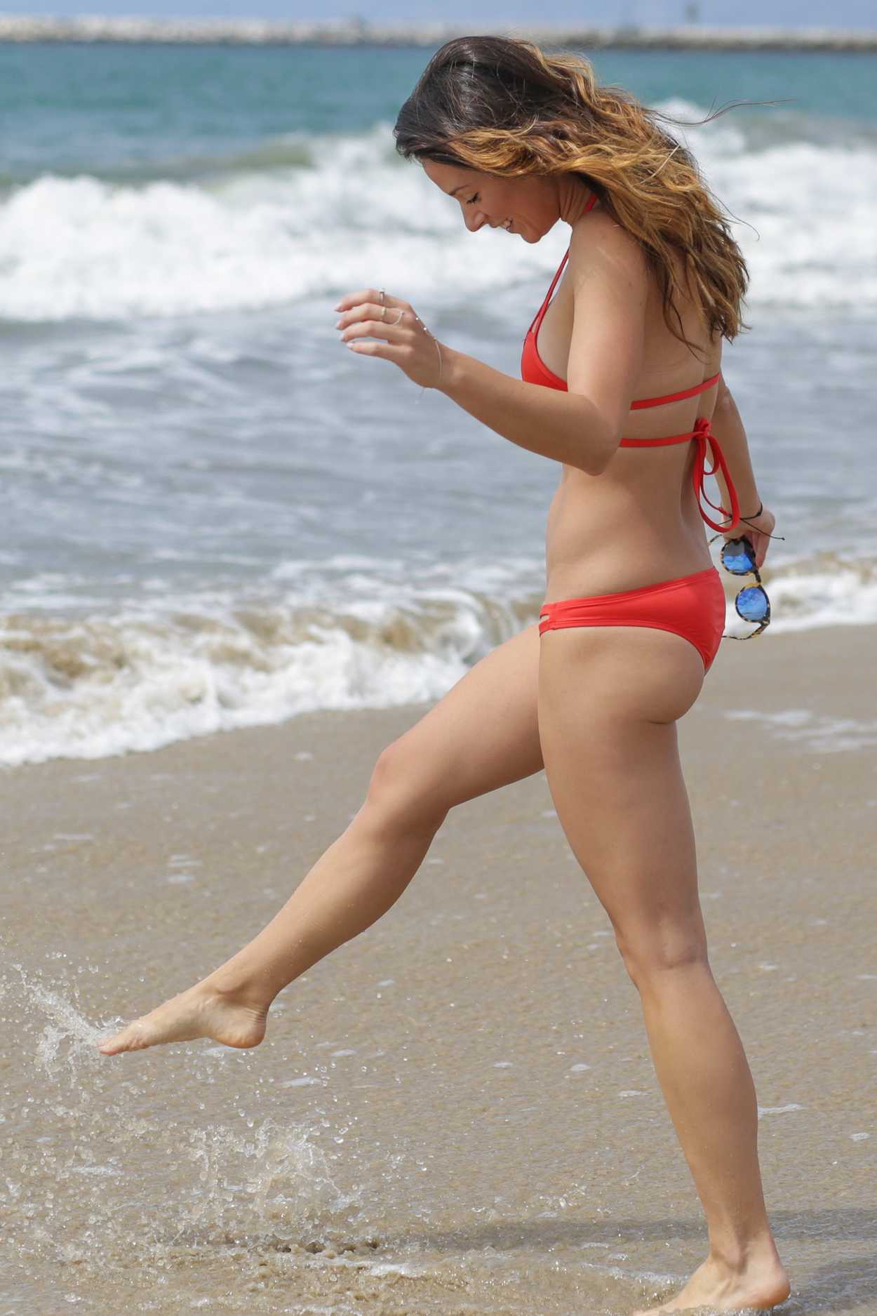 Victoria Brown in a Red Bikini in Los Angeles 09/13/2016.