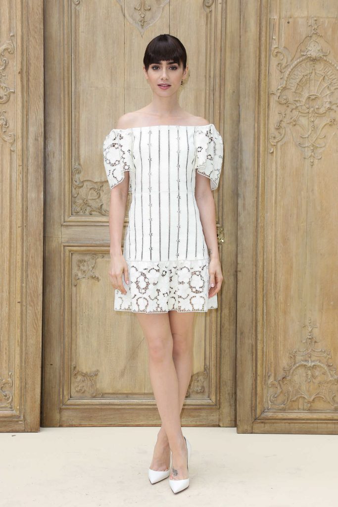 Lily Collins at the Valentino Fashion Show During the Paris Fashion Week 10/02/2016-1