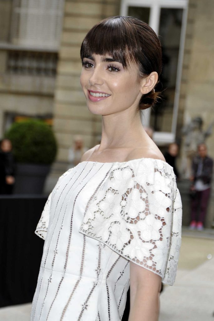 Lily Collins at the Valentino Fashion Show During the Paris Fashion Week 10/02/2016-5