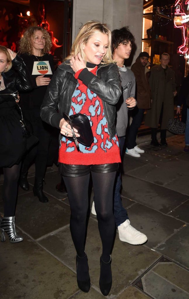 Kate Moss Arrives at the Coach Fashion Flagship Store Launch Party in London 11/25/2016-2