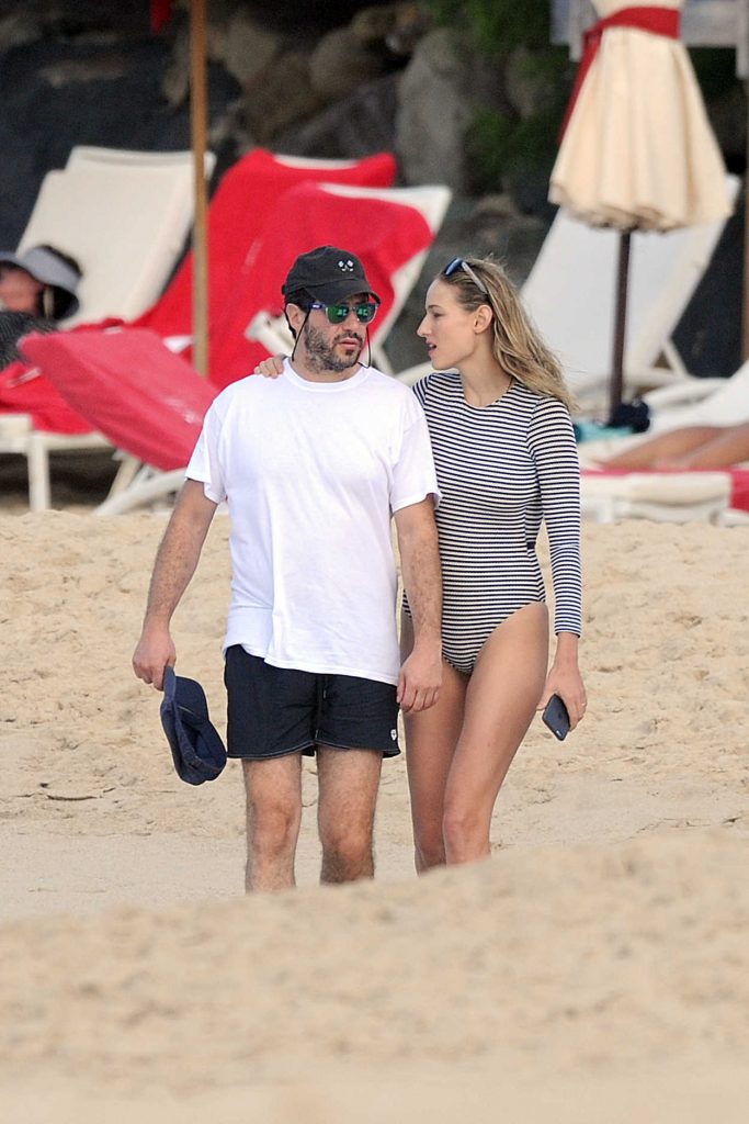 Leelee Sobieski With Her Husband Adam Kimmel at the Beach on St. Barts 12/30/2016-2
