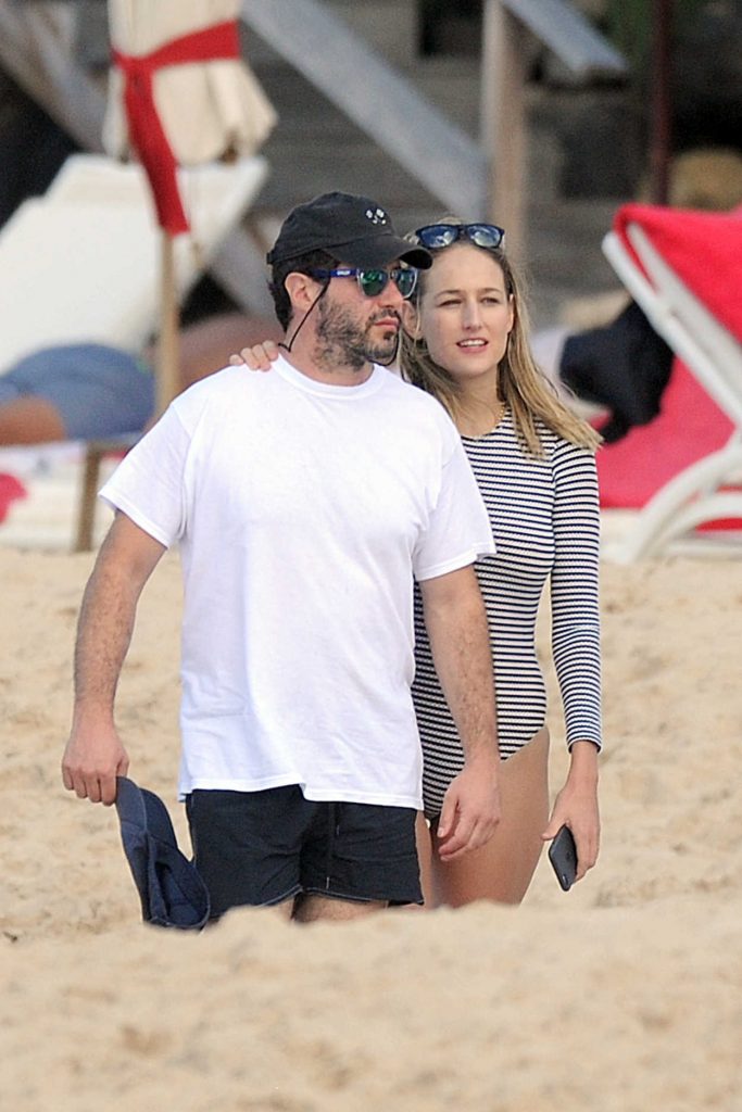Leelee Sobieski With Her Husband Adam Kimmel at the Beach on St. Barts 12/30/2016-3