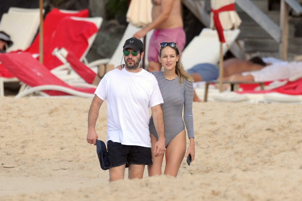 Leelee Sobieski With Her Husband Adam Kimmel at the Beach on St. Barts 12/30/2016-4