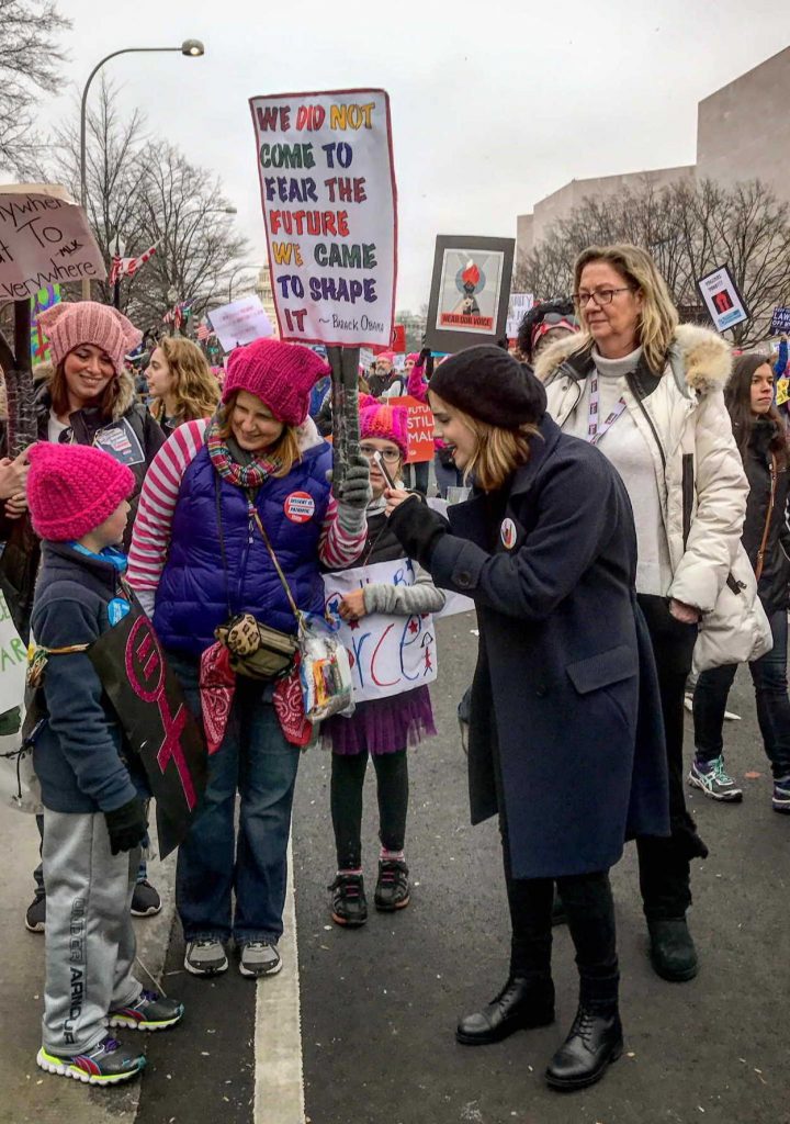 Emma Watson at the Women's March on Washington 01/21/2017-3
