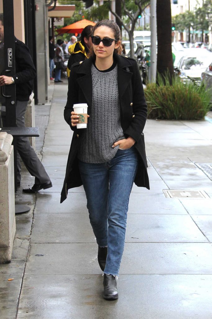 Emmy Rossum Enjoys a Coffe in Beverly Hills 01/23/2017-1