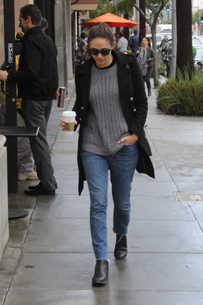 Emmy Rossum Enjoys a Coffe in Beverly Hills 01/23/2017-3