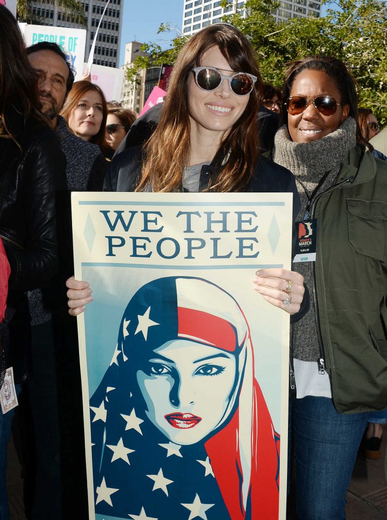Jessica Biel at the Women's March in Los Angeles 01/21/2017-1