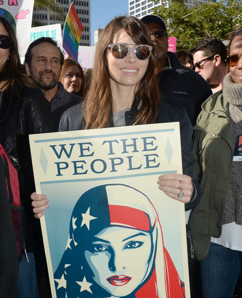 Jessica Biel at the Women's March in Los Angeles 01/21/2017-2