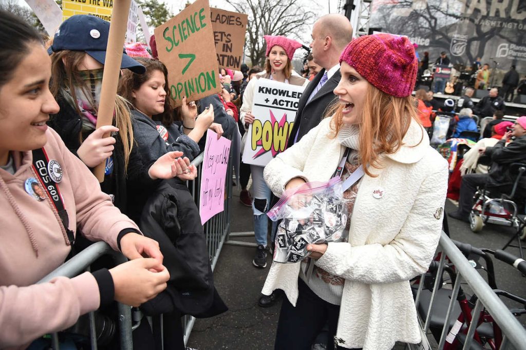 Jessica Chastain at the Women's March on Washington 01/21/2017-2