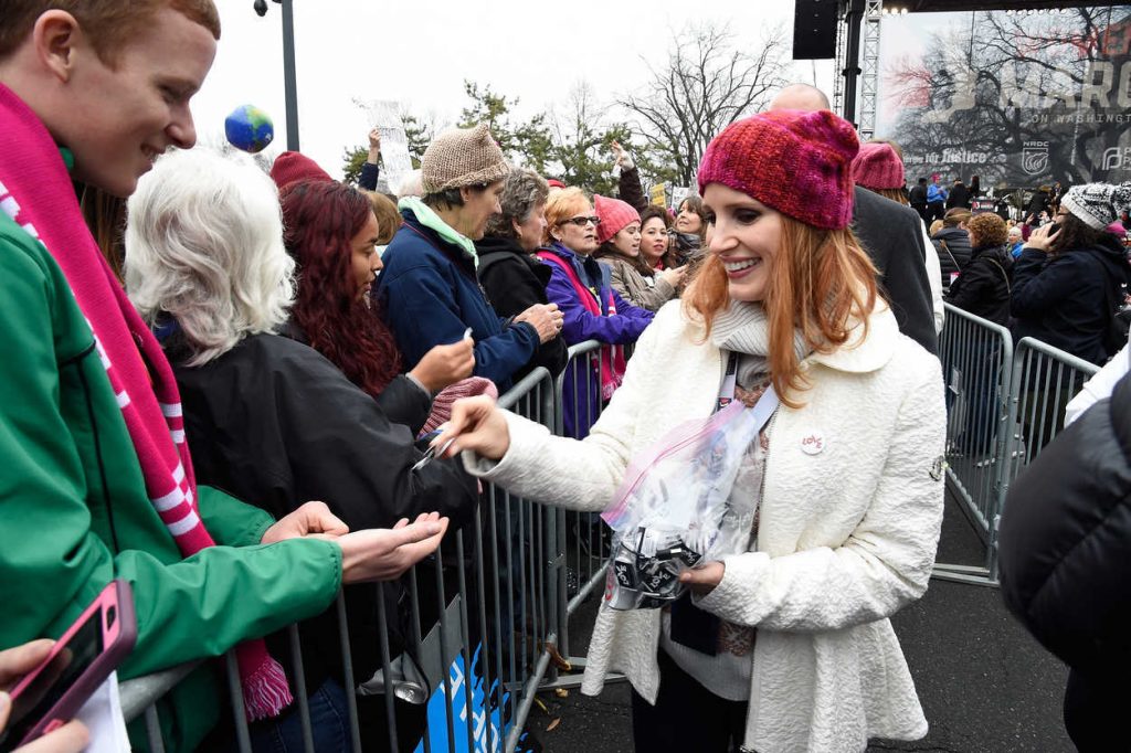 Jessica Chastain at the Women's March on Washington 01/21/2017-3