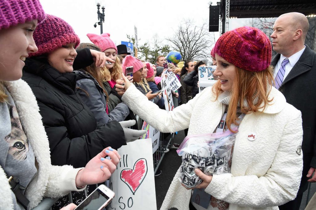 Jessica Chastain at the Women's March on Washington 01/21/2017-5