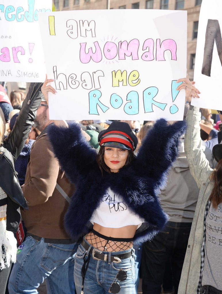 Vanessa Hudgens at the Women's March in Los Angeles 01/21/2017-5