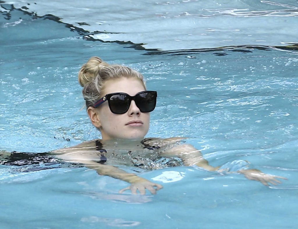 Charlotte McKinney at a Poolside in Miami 02/18/2017-4