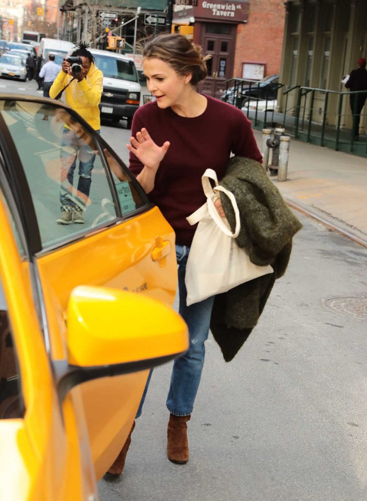 Keri Russell Catches a Cab in NYC 02/02/2017-2