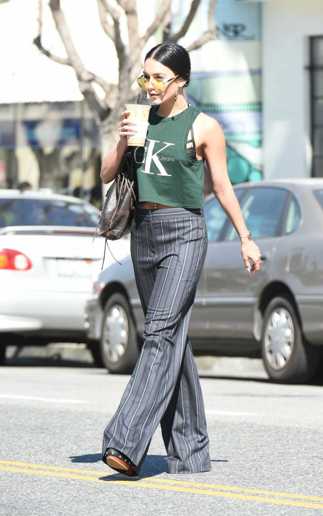 Vanessa Hudgens Wears a Flared Trousers Out in Los Angeles 03/14/2017-3