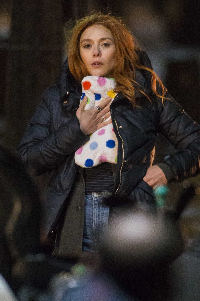 Elizabeth Olsen on the Set of Marvel's Avengers: Infinity War in Edinburgh 04/05/2017-3