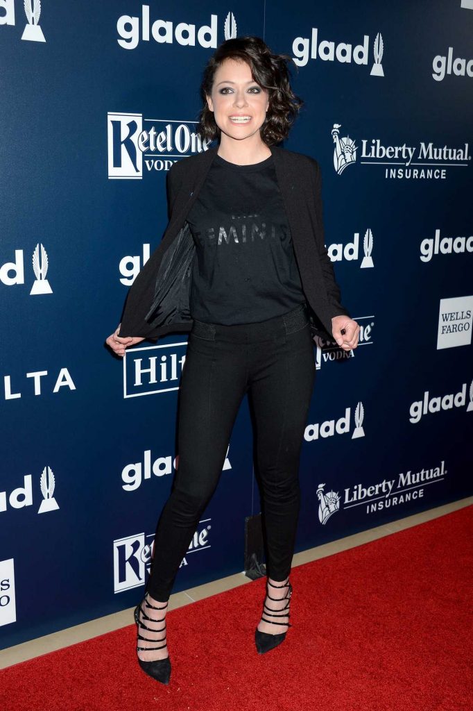 Tatiana Maslany at the 28th Annual GLAAD Media Awards in Los Angeles 04/01/2017-2